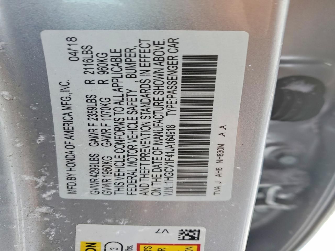 2018 Honda Accord ex