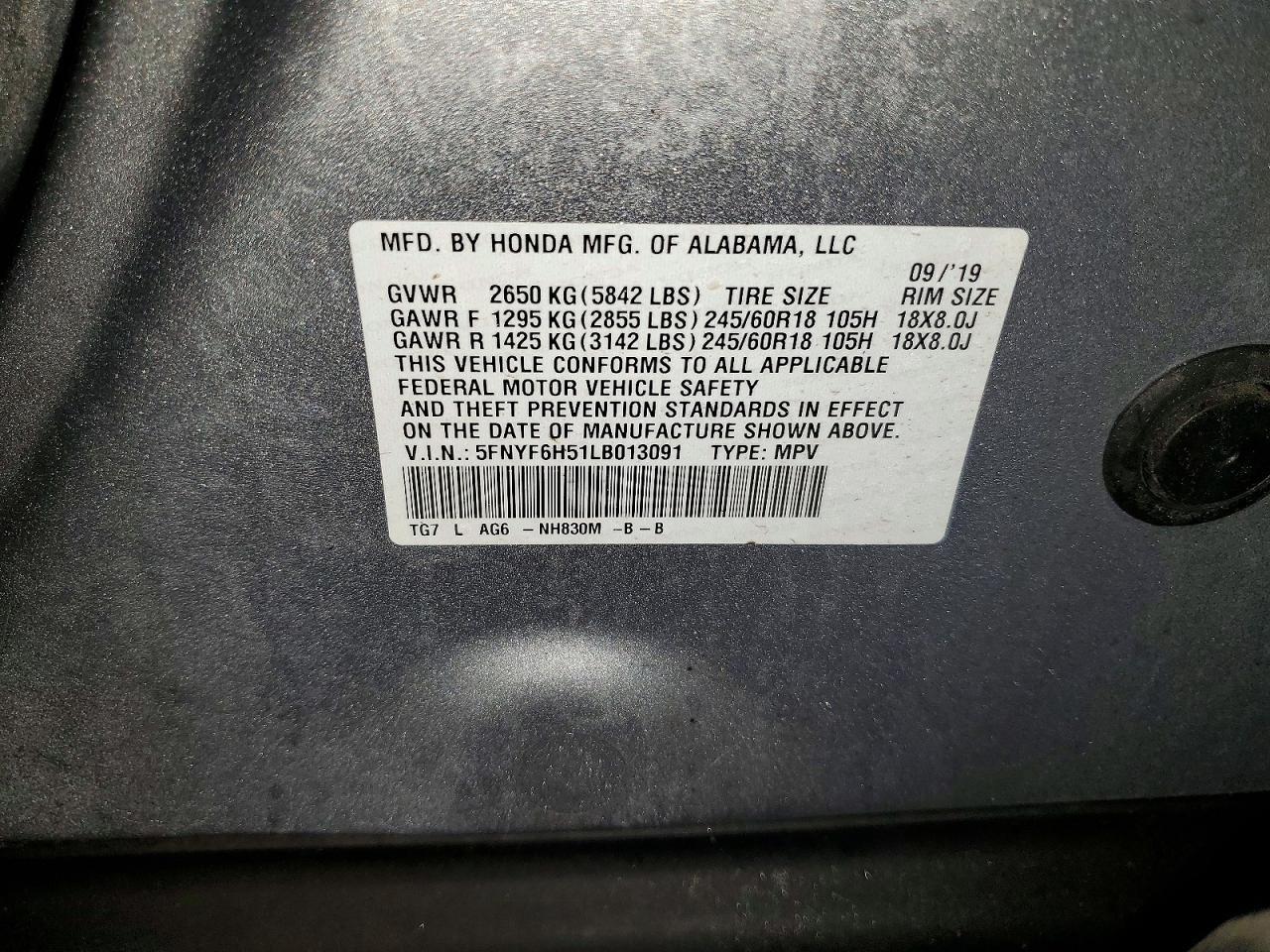2020 Honda Pilot exl