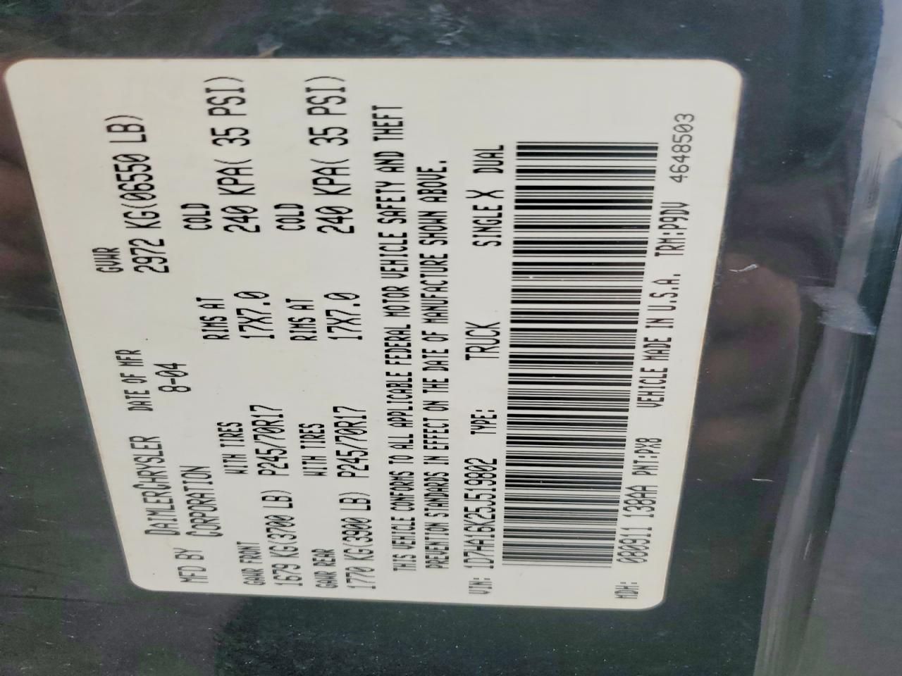 2005 Dodge RAM 1500 ST