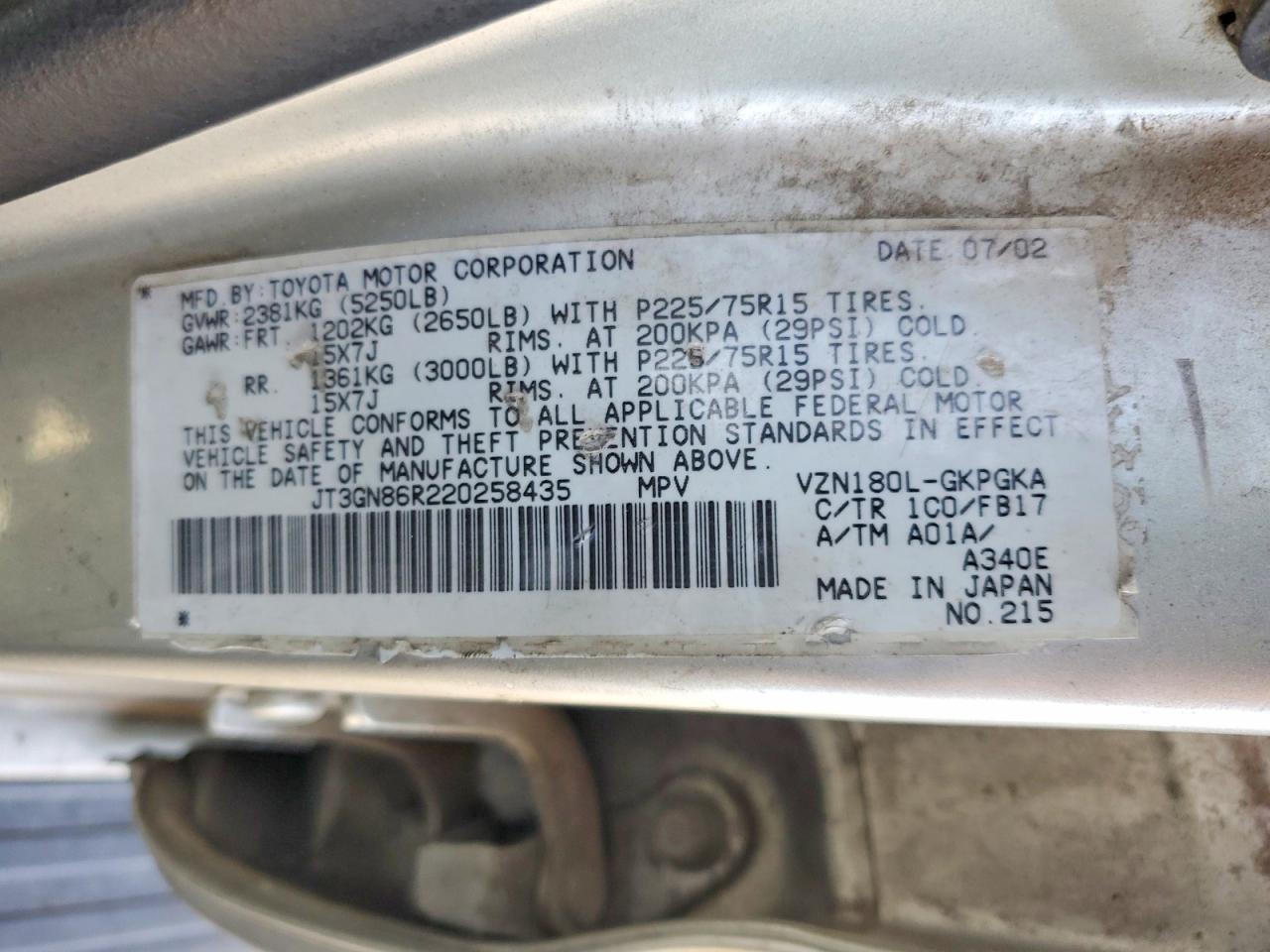 2002 Toyota 4runner SR5