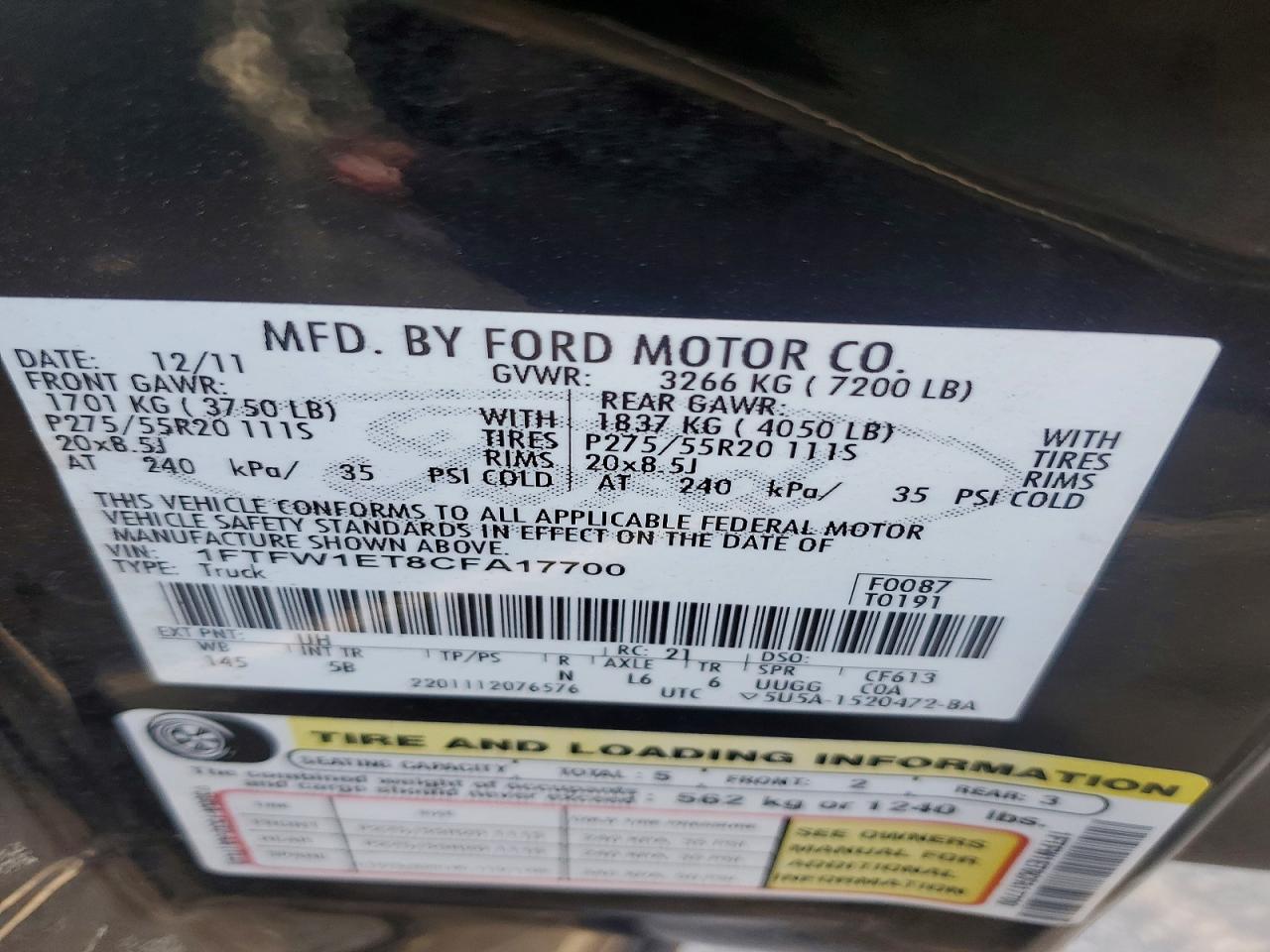 2012 Ford F150 Supercrew
