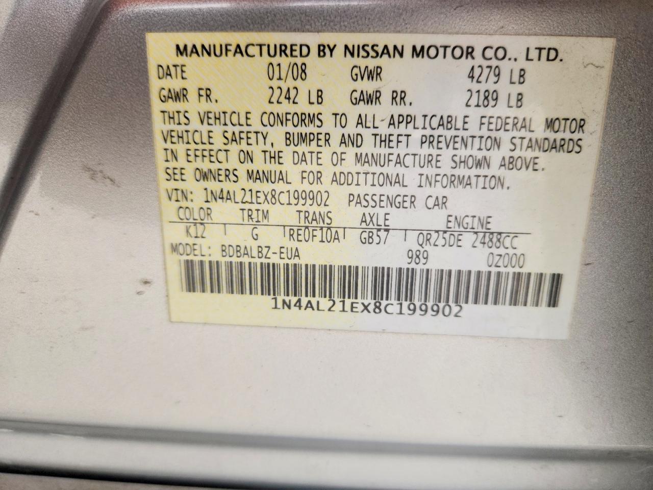 2008 Nissan Altima 2.5