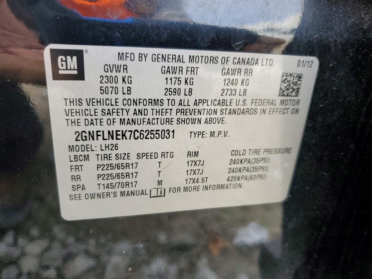 2012 Chevrolet Equinox lt