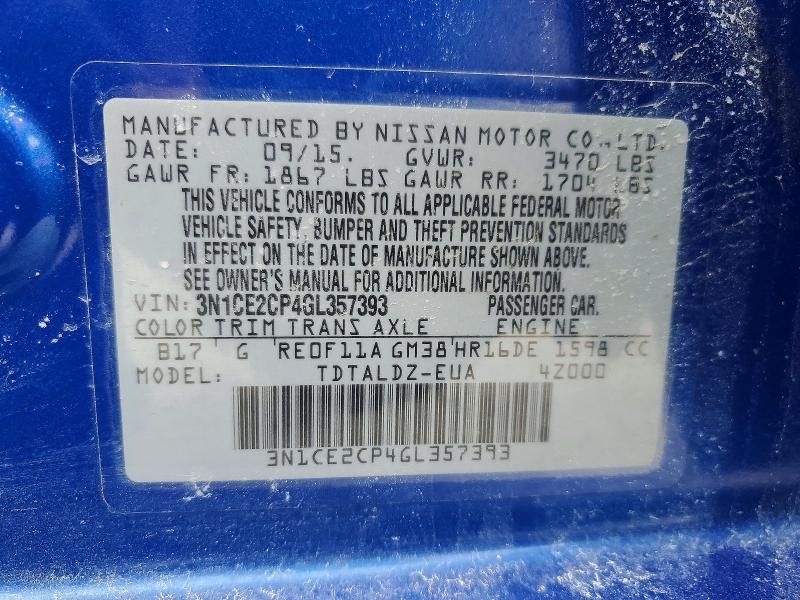 2016 Nissan Versa Note sv