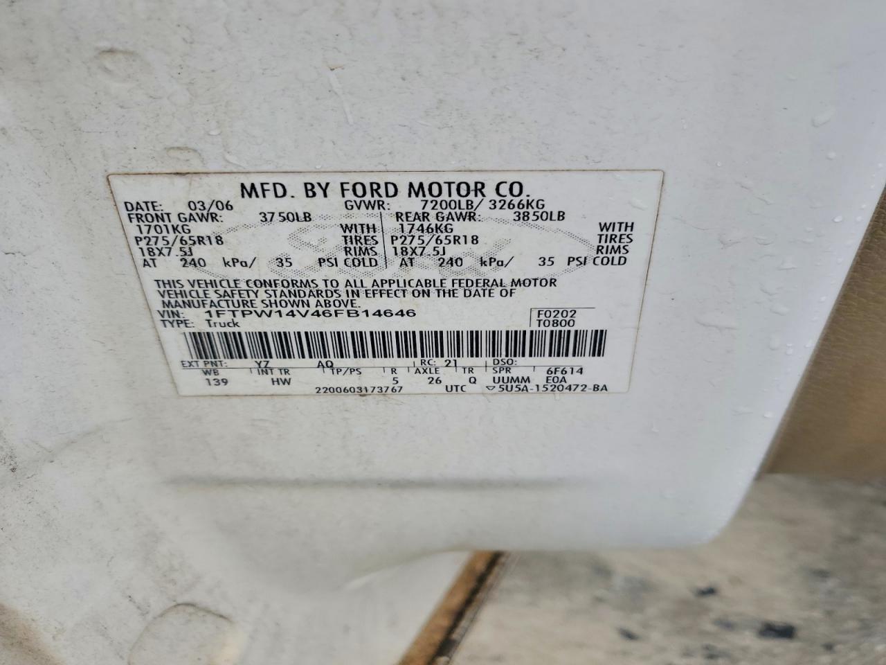 2006 Ford F150 Supercrew