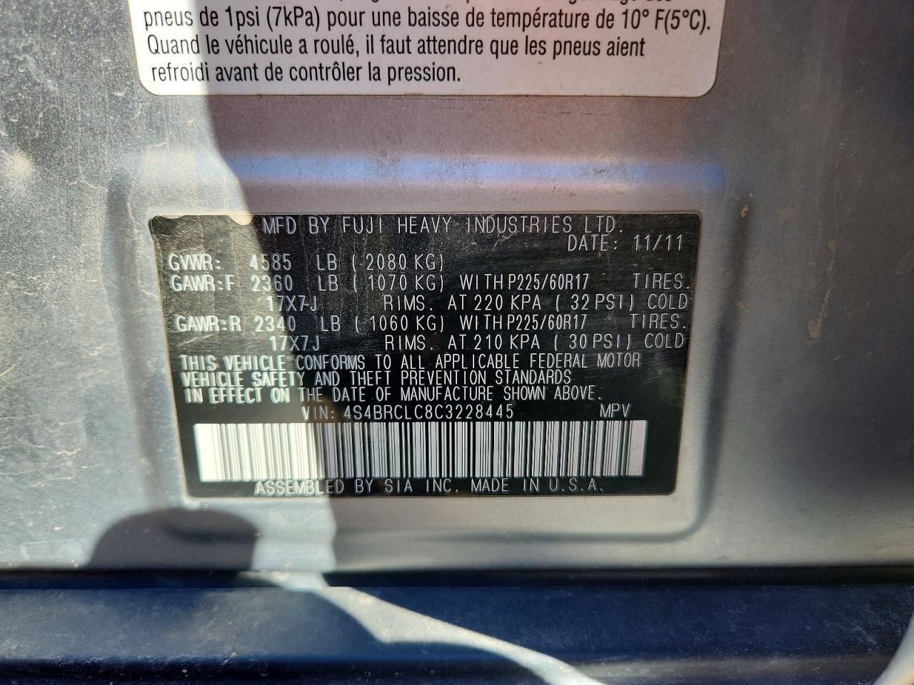 2012 Subaru Outback 2.5i Limited