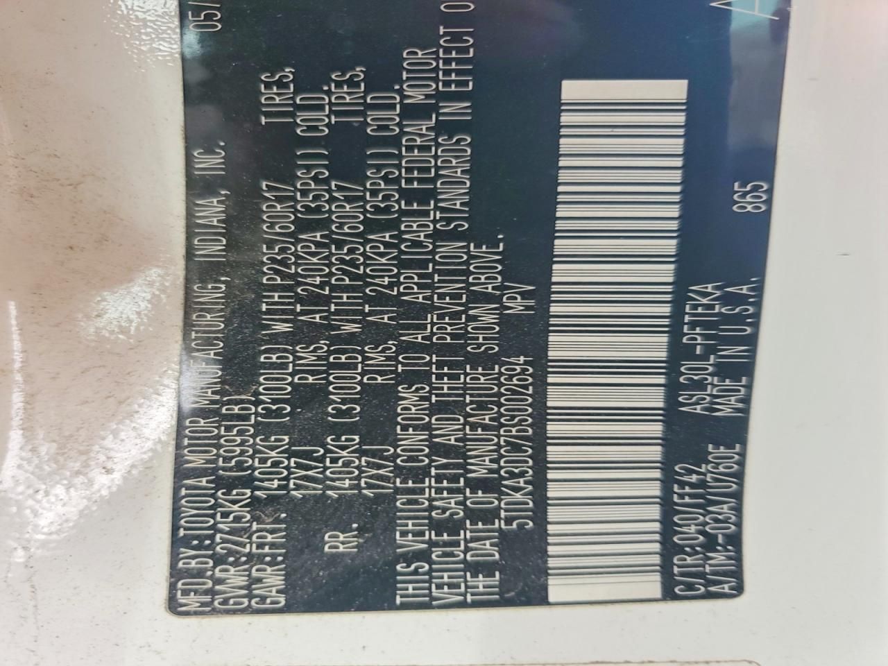 2011 Toyota Sienna Base