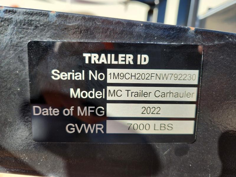 2022 Mc Trailers 2022 MC Equipment Trailer