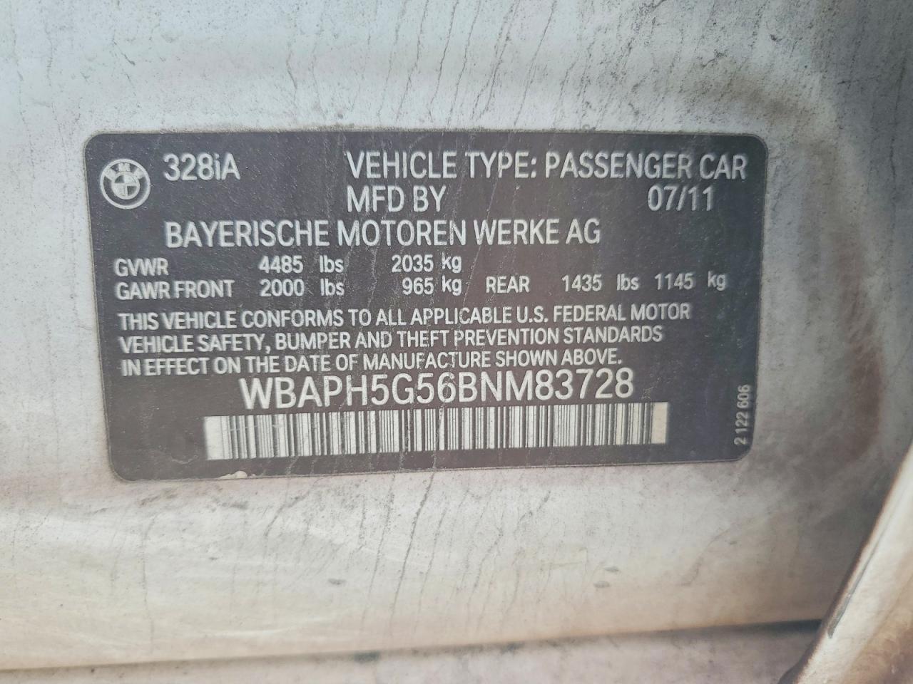 2011 BMW 328 i Sulev