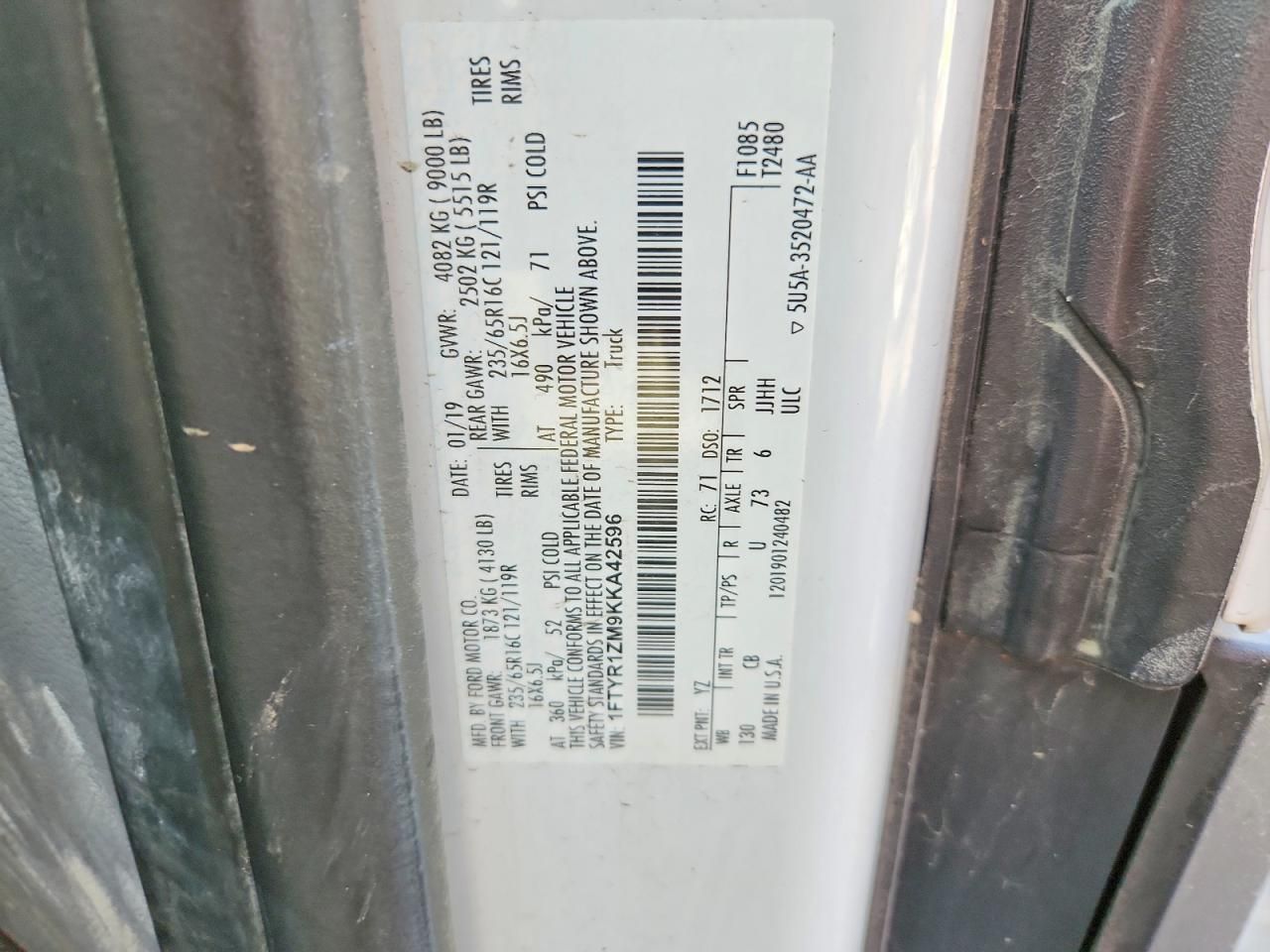 2019 Ford Transit T-250 Delivery Van