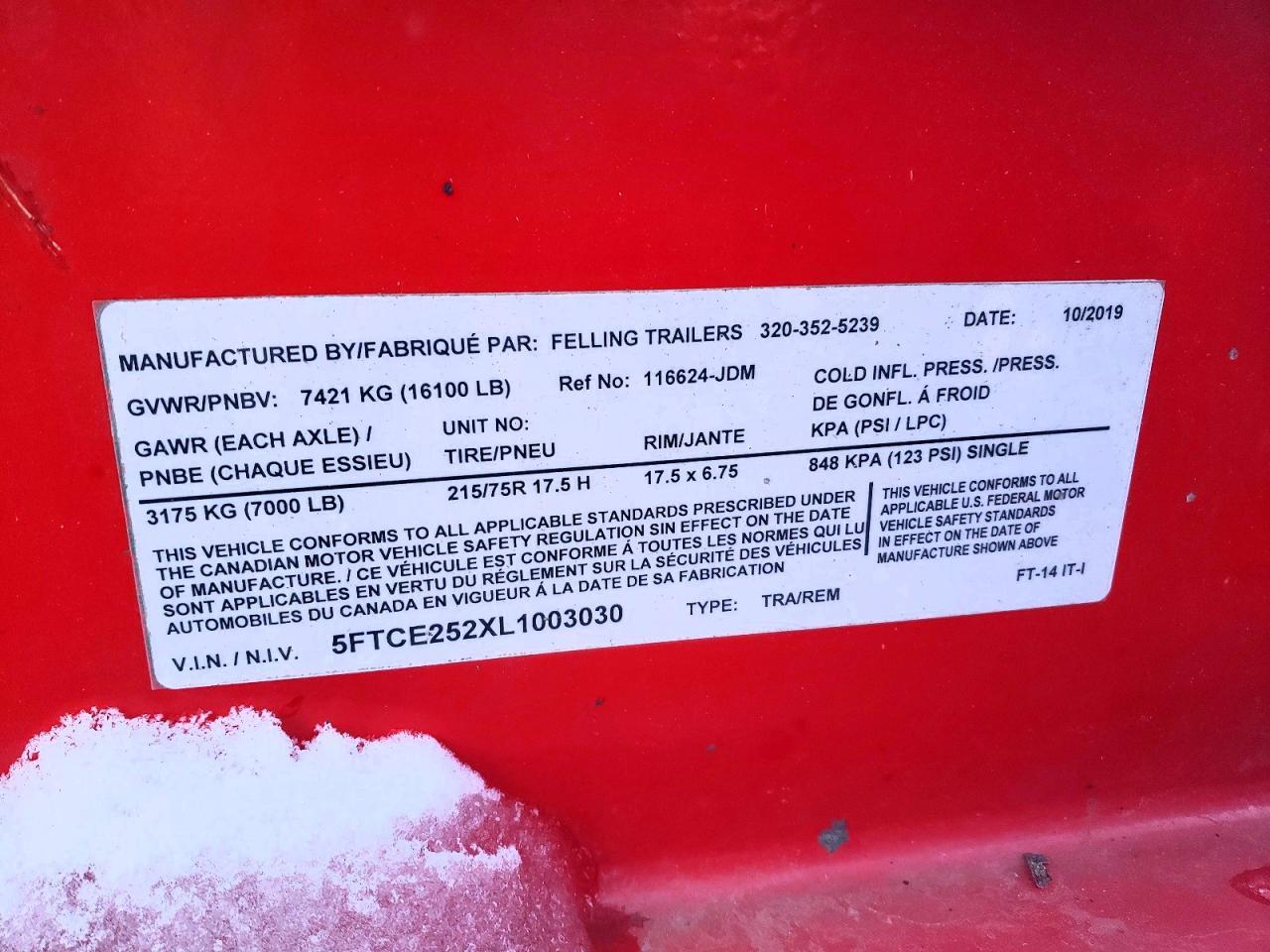 2020 Felling FT-14 IT-1 Equipment Trailer