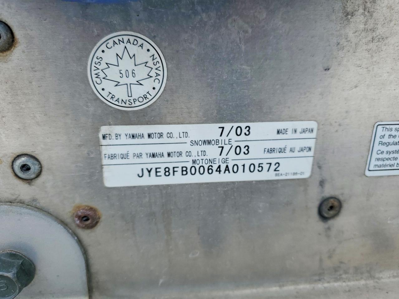 2004 Yama SXV70ER SX