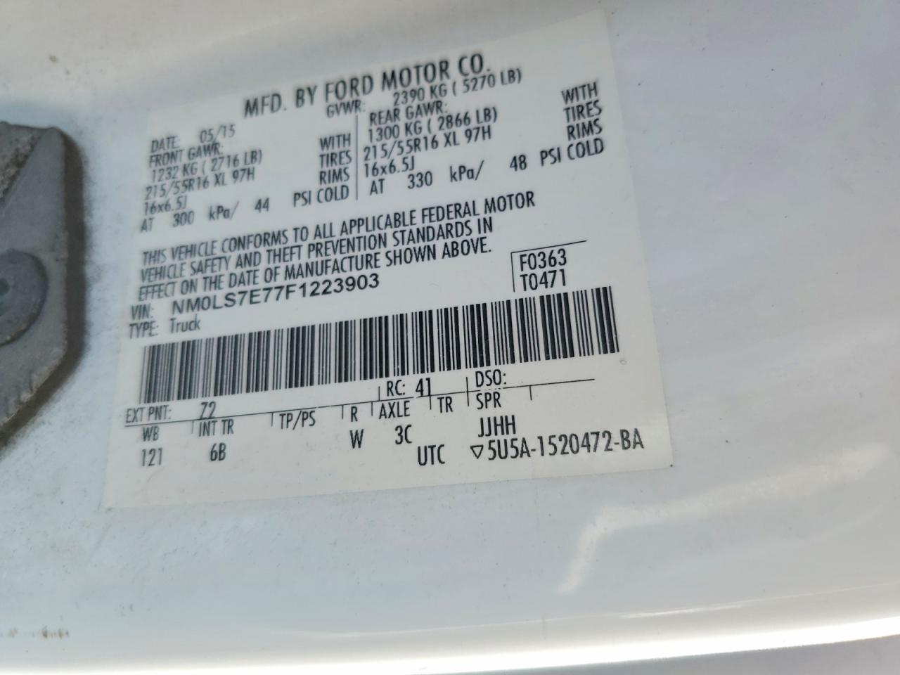 2015 Ford Transit Connect xl