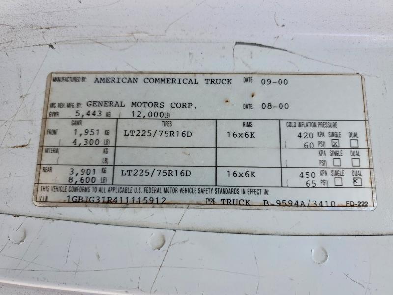 2001 Chevrolet Express BOX Truck