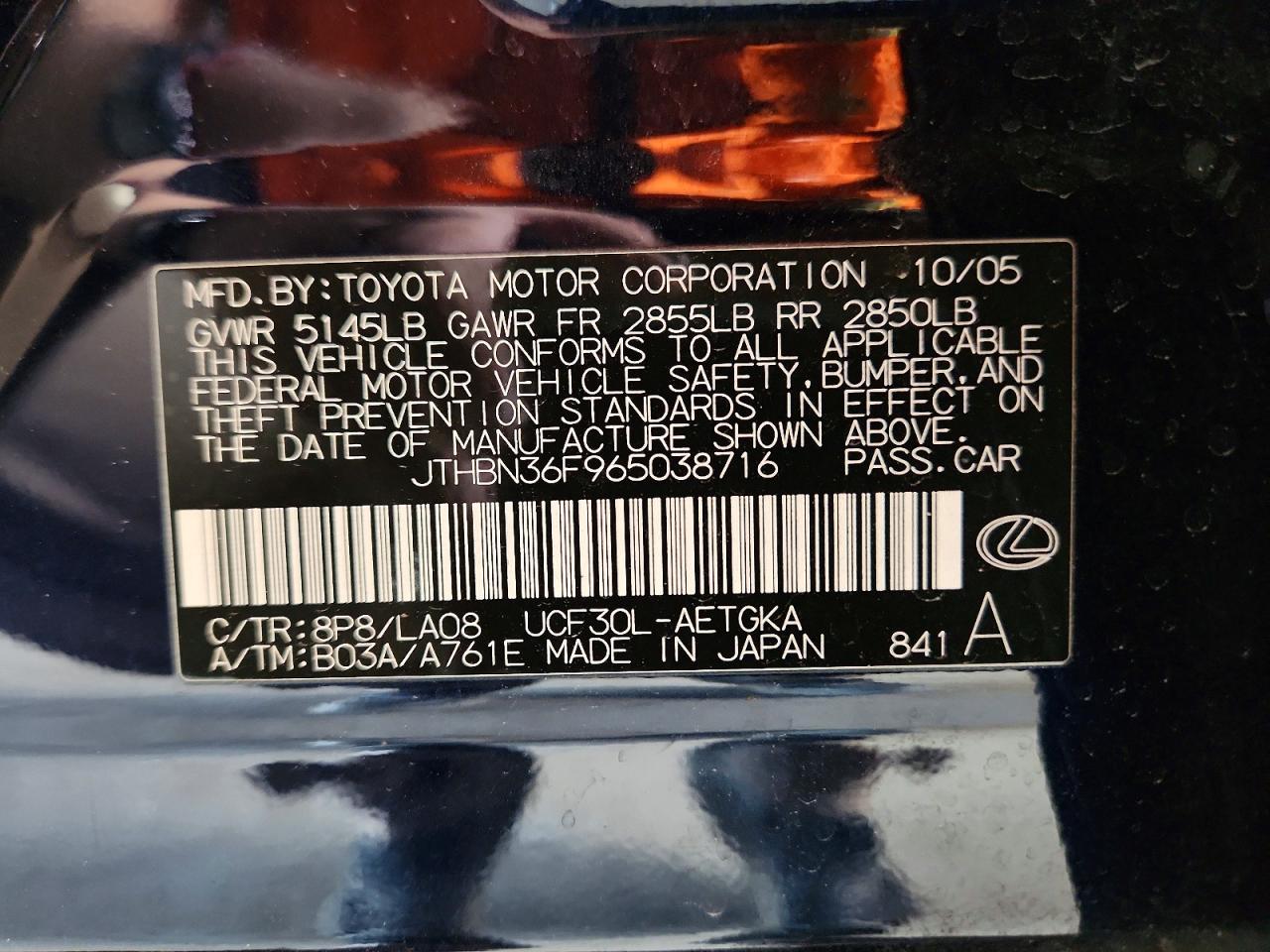 2006 Lexus Ls 430 Base