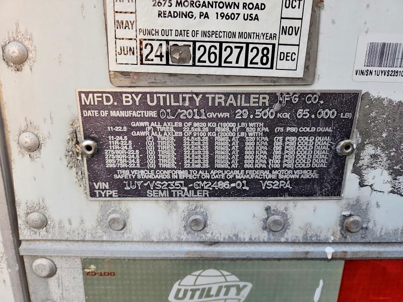 2012 Utility VS2RA Refrigerated Van Trailer