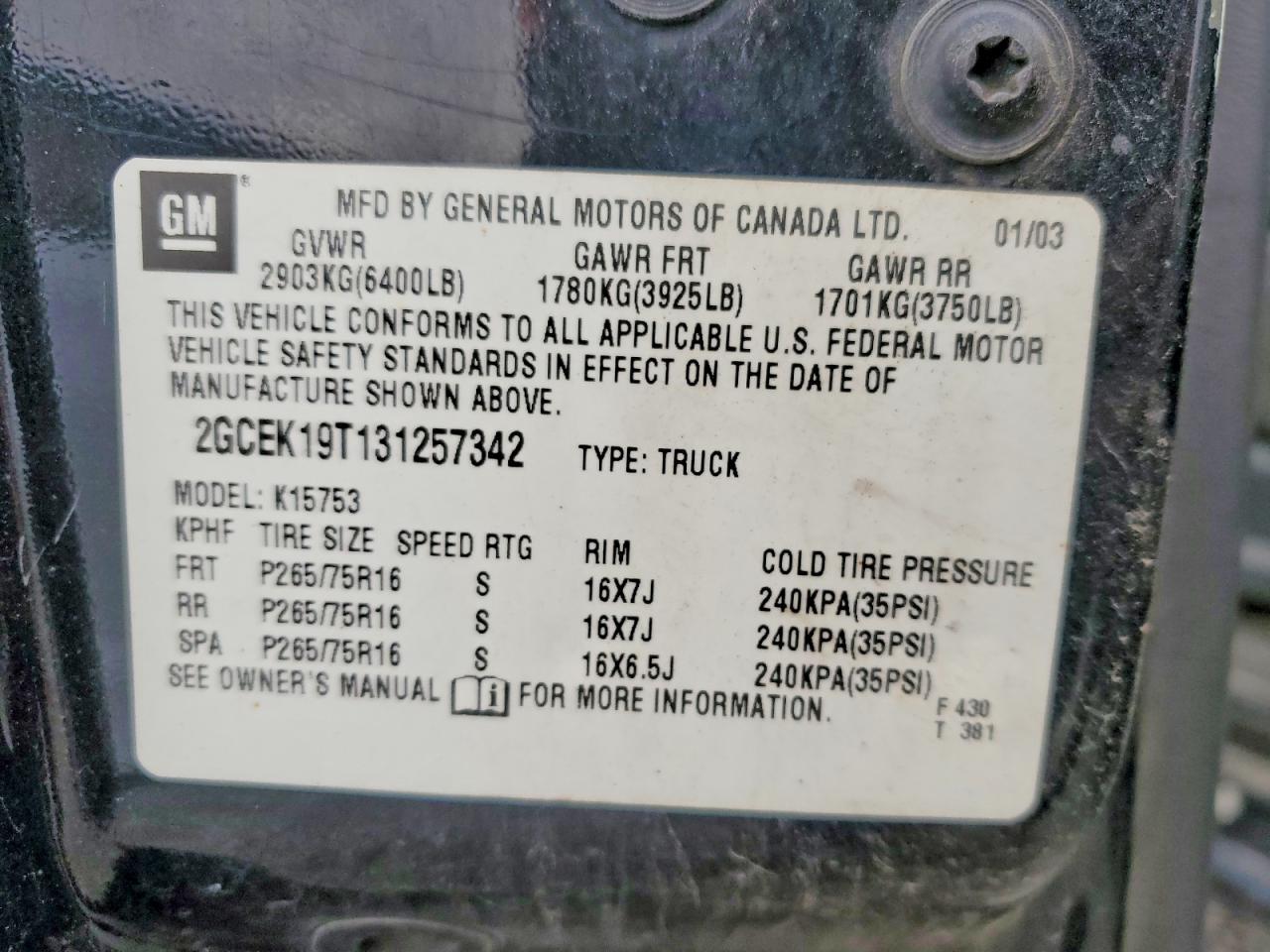 2003 Chevrolet Silverado K1500