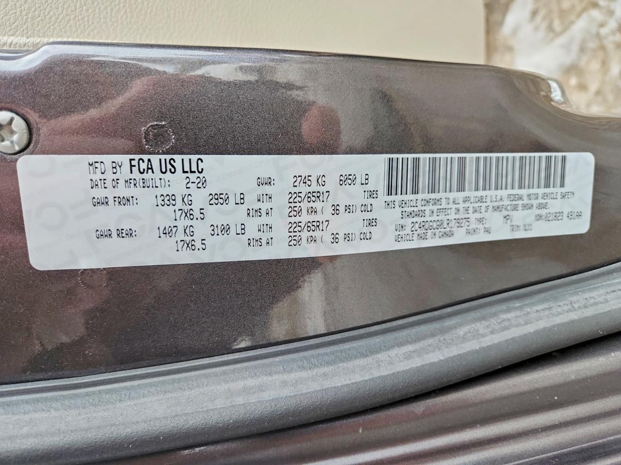 2020 Dodge Grand Caravan sxt
