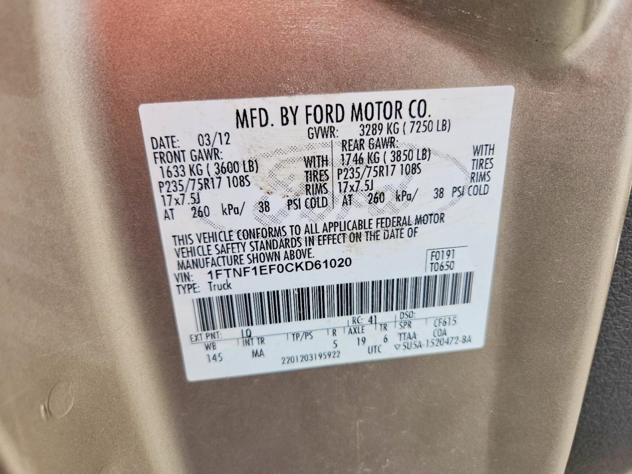 2012 Ford F150