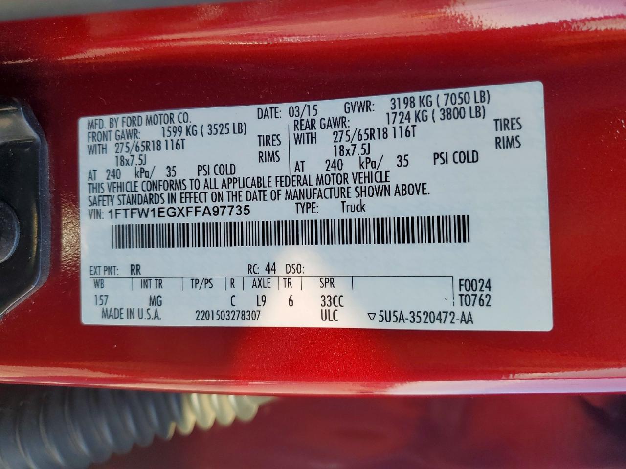 2015 Ford F150 Supercrew