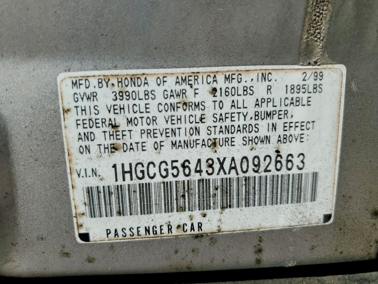 1999 Honda Accord lx