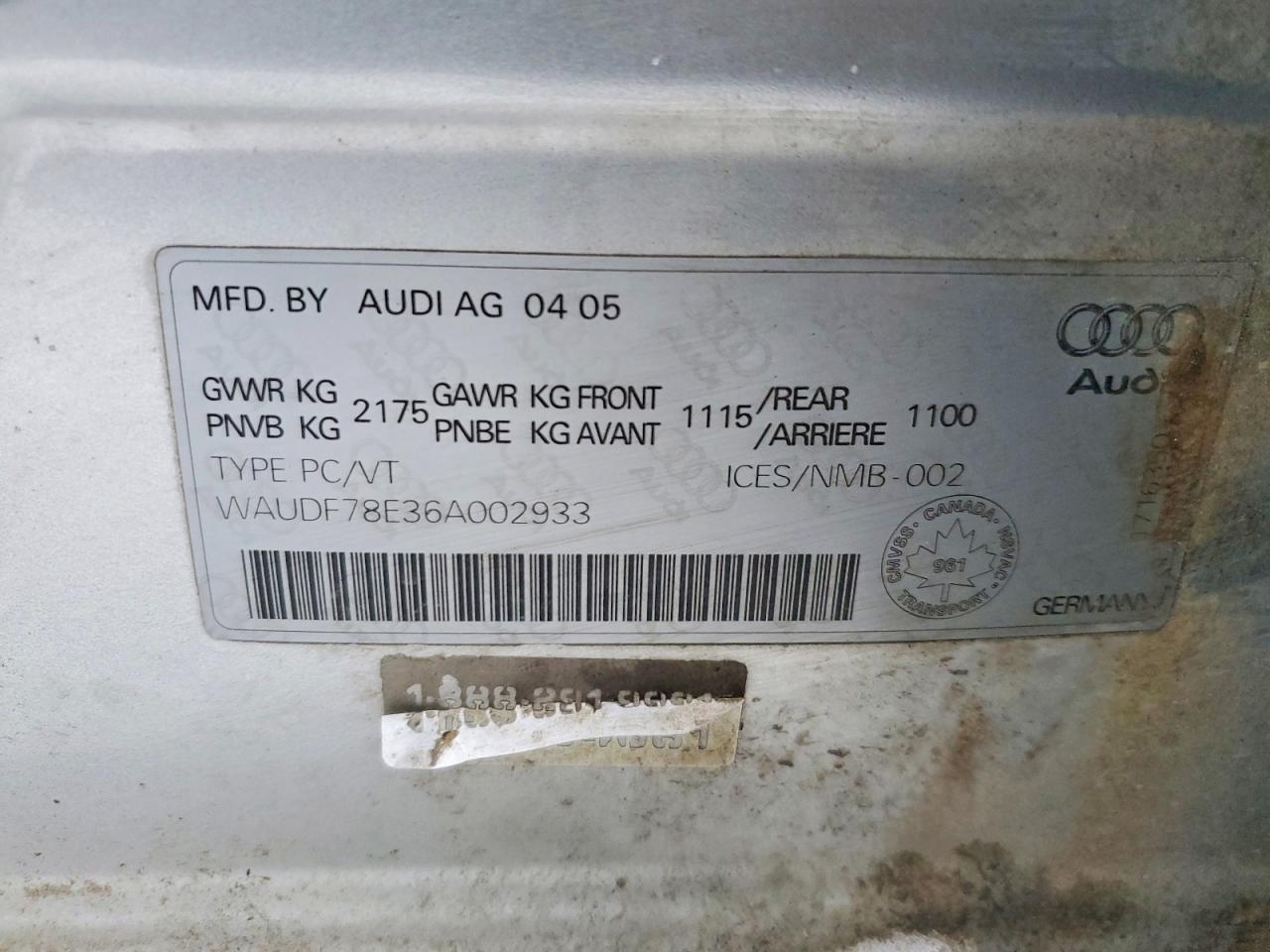2006 Audi A4 2.0t Quattro