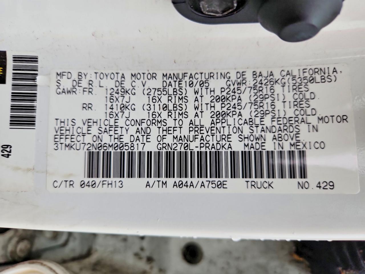 2006 Toyota Tacoma Prerunner V6