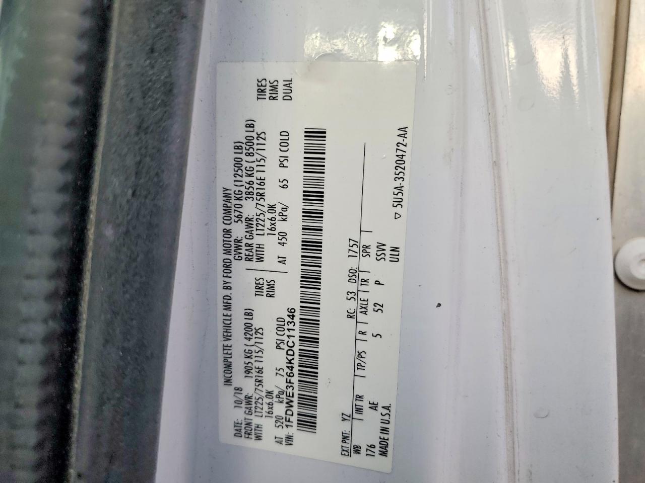 2019 Ford E350 BOX Truck