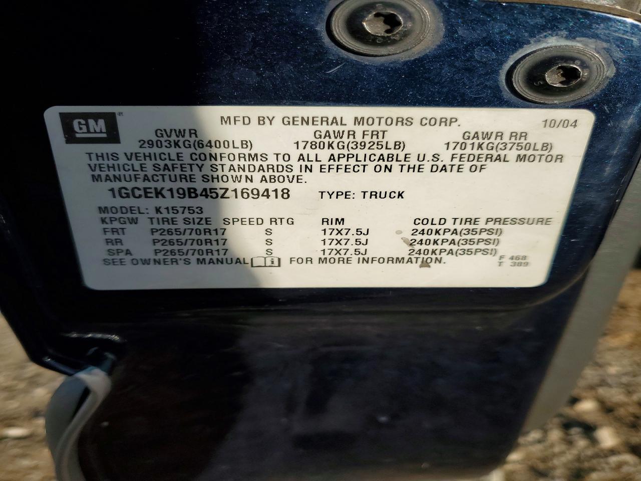 2005 Chevrolet Silverado K1500