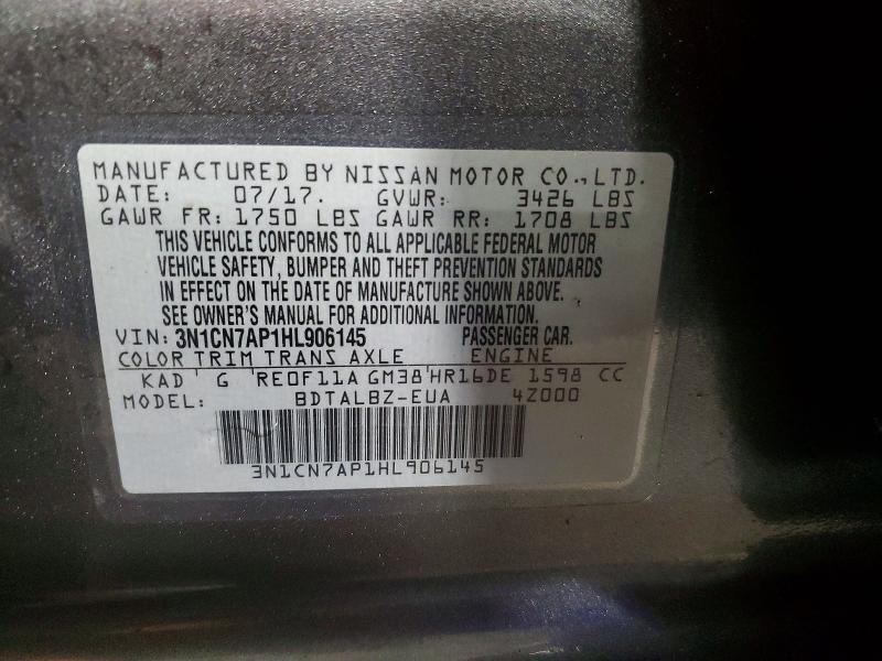 2017 Nissan Versa 1.6 sv