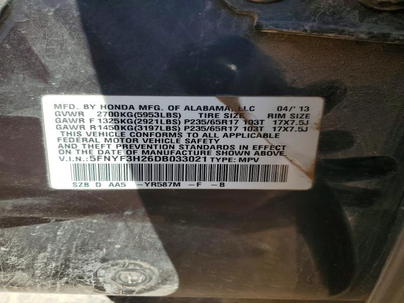 2013 Honda Pilot lx
