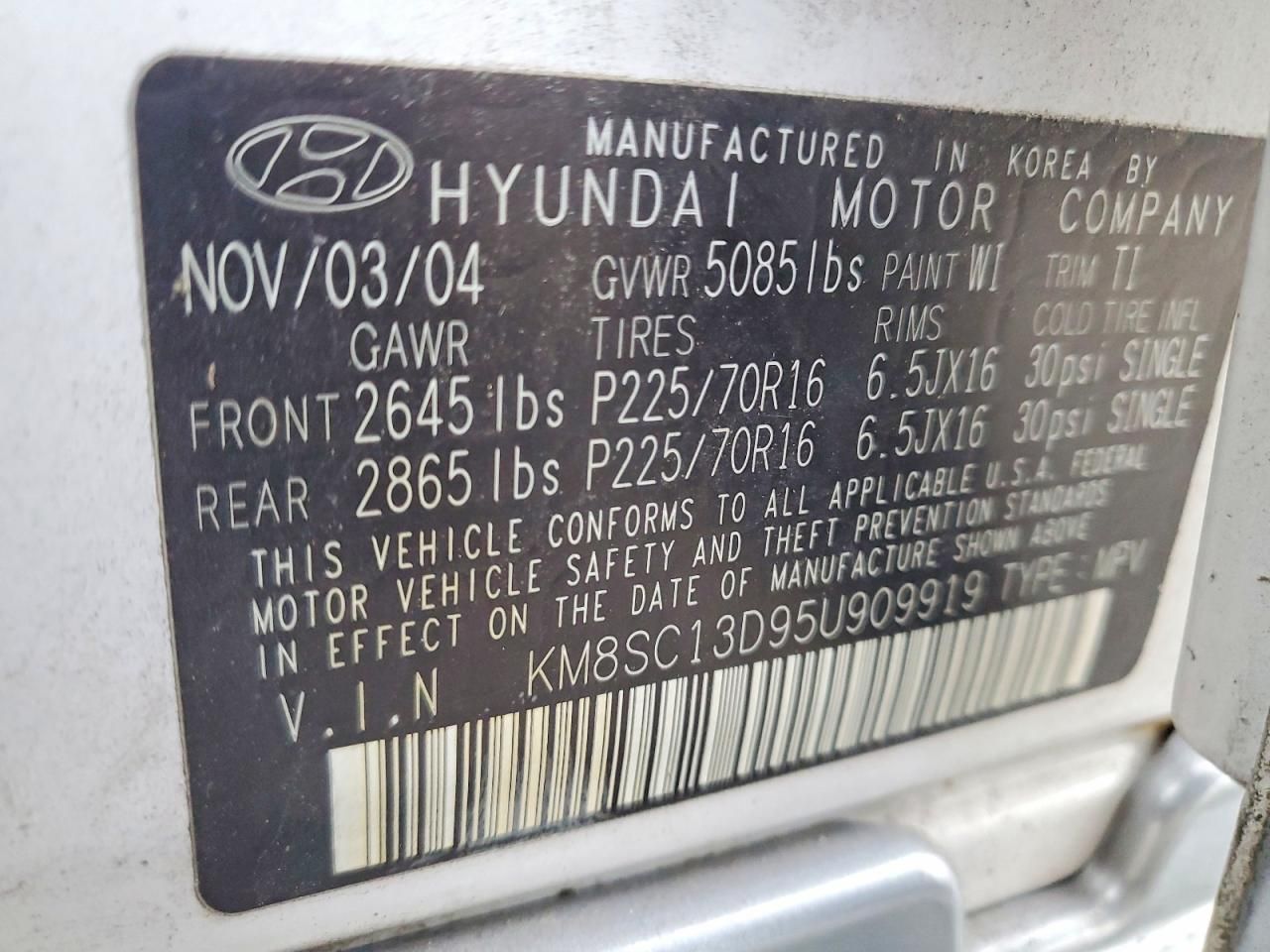 2005 Hyundai Santa fe gls