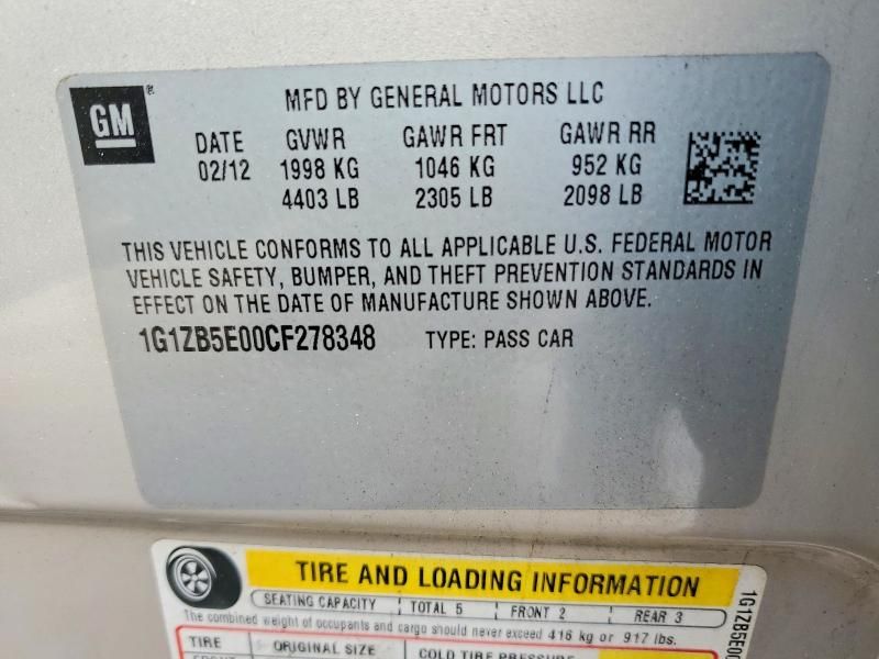 2012 Chevrolet Malibu ls