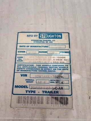 2011 Stroughton Grain Hopp-DRY Van Trailer