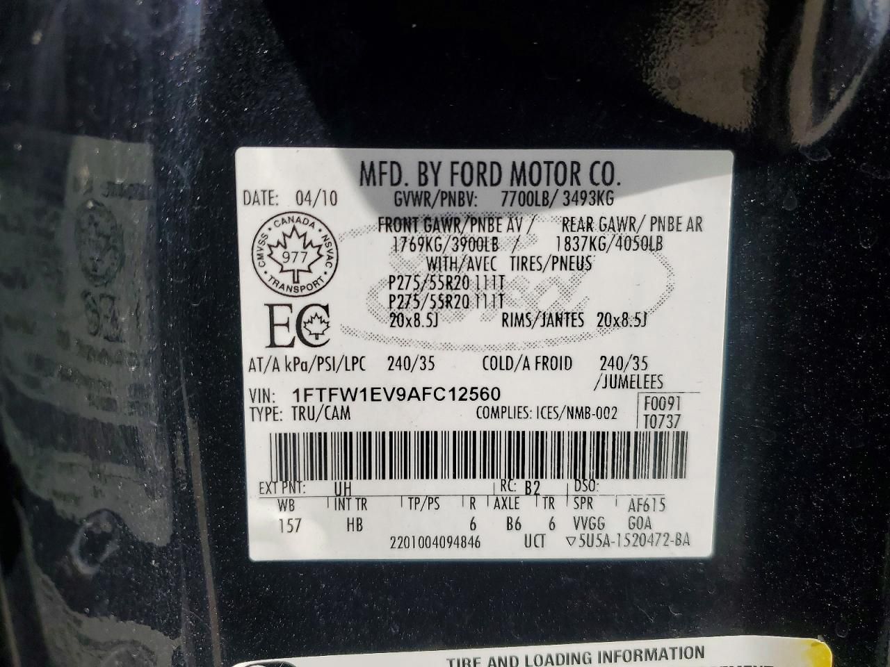 2010 Ford F150 Supercrew