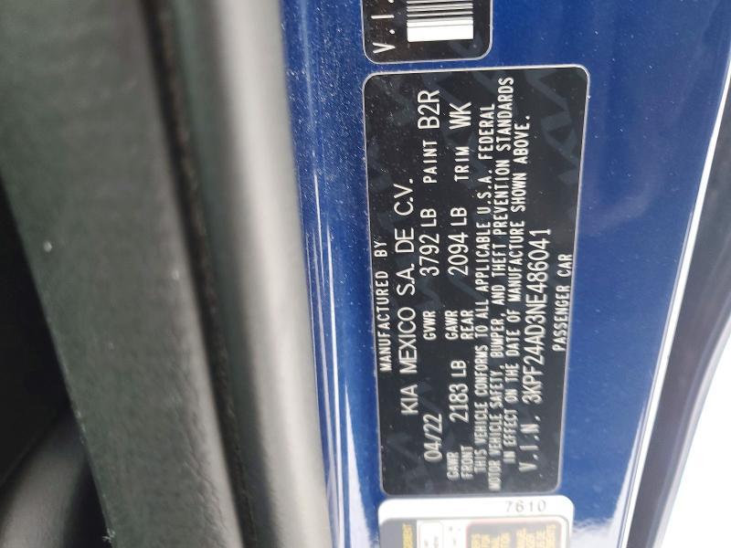 2022 KIA Forte fe