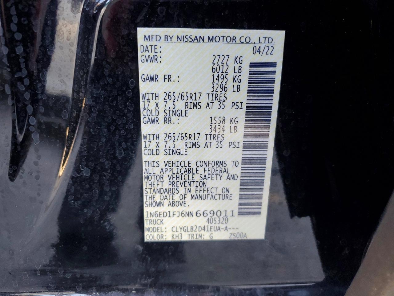 2022 Nissan Frontier sv