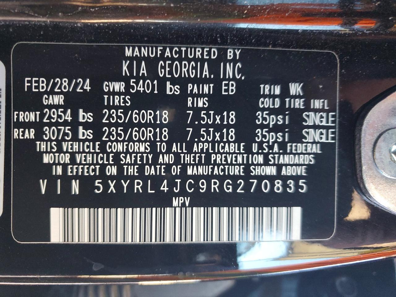 2024 KIA Sorento s