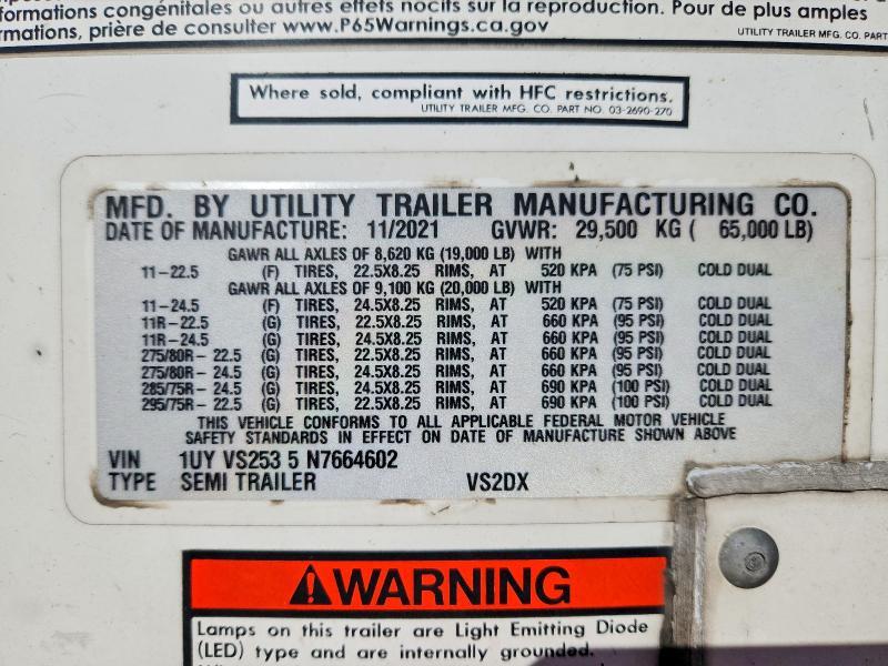 2022 Utility VS2DX DRY Van Trailer