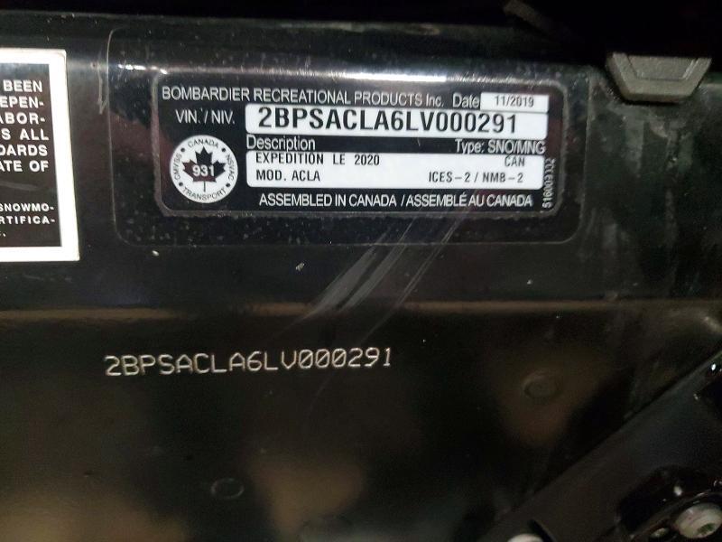 2020 Skidoo Expedition SE 900 A