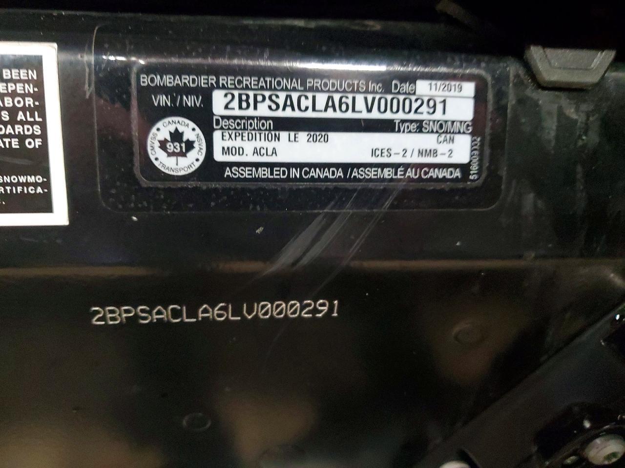 2020 Skidoo Expedition SE 900 A