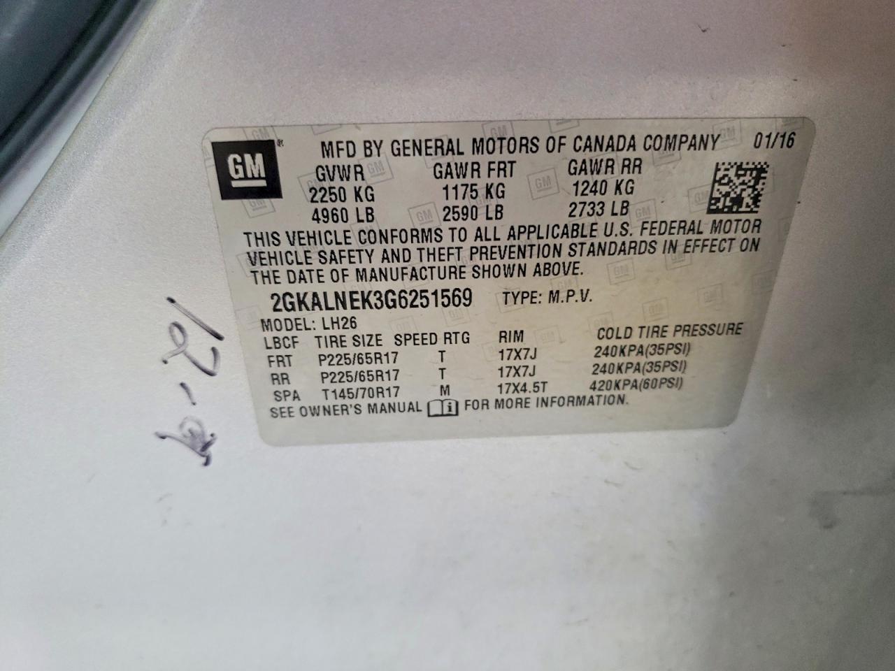 2016 GMC Terrain sle