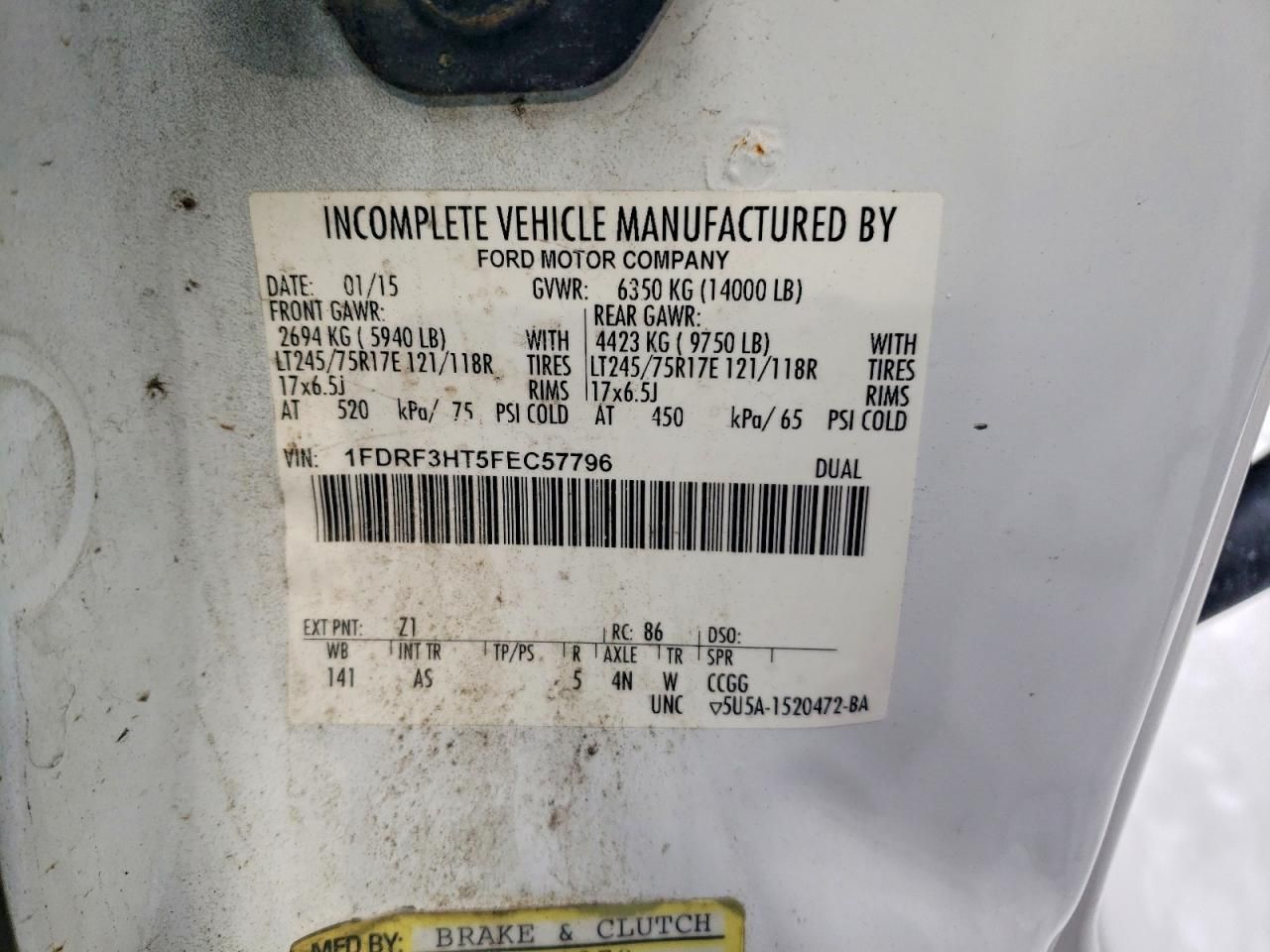 2015 Ford F350 Super Duty Dump Truck