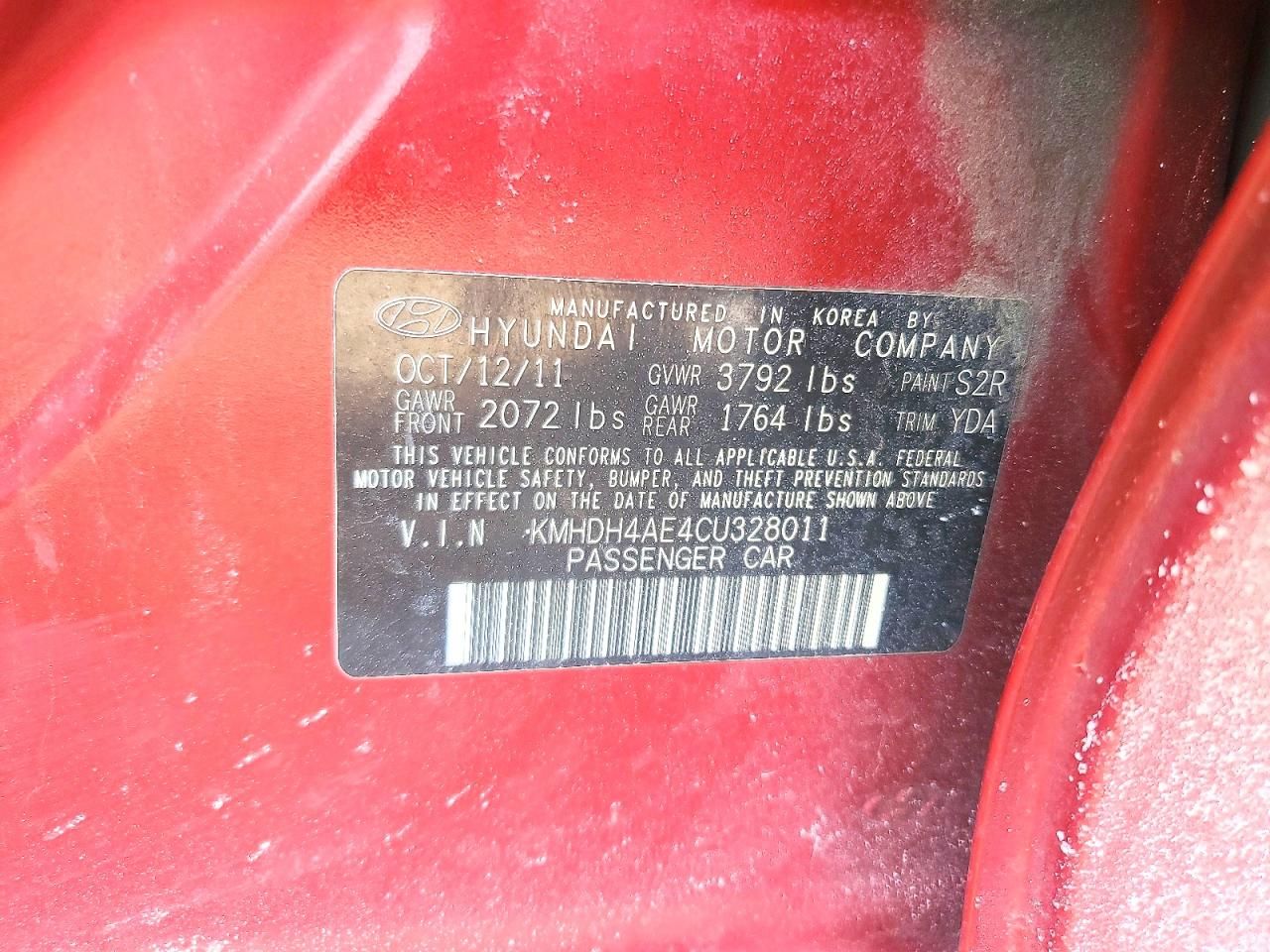 2012 Hyundai Elantra gls