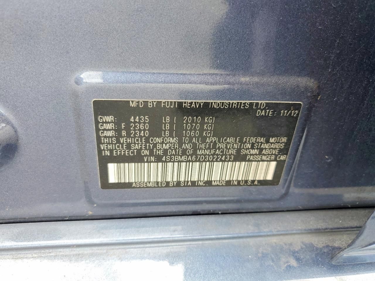 2013 Subaru Legacy 2.5i