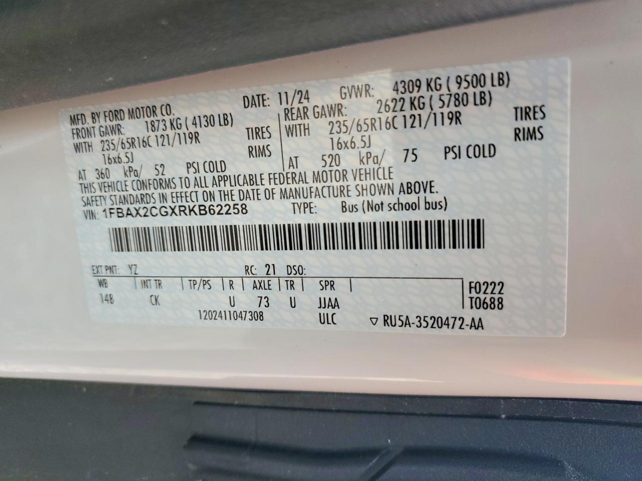 2024 Ford Transit T-350