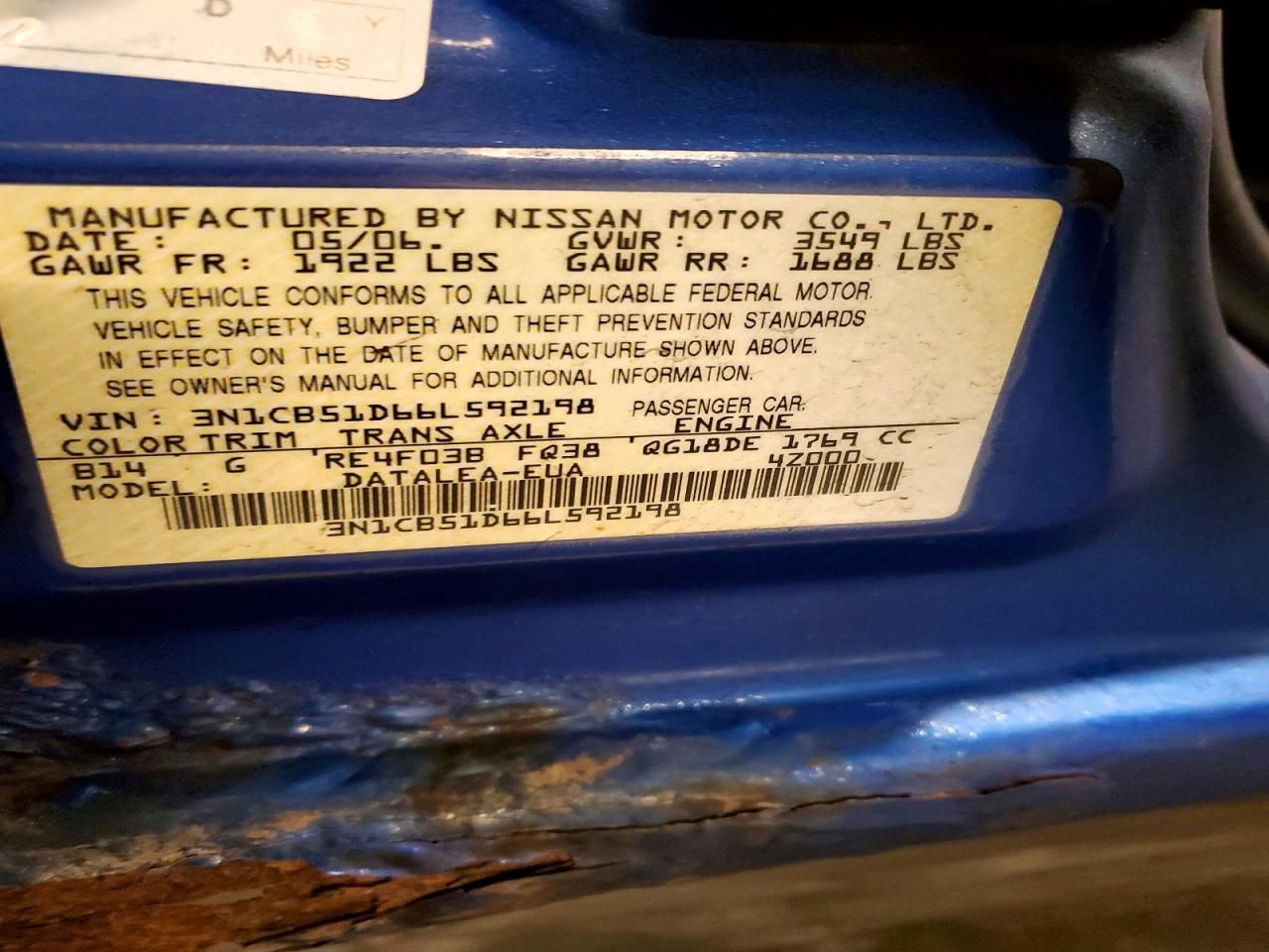 2006 Nissan Sentra 1.8