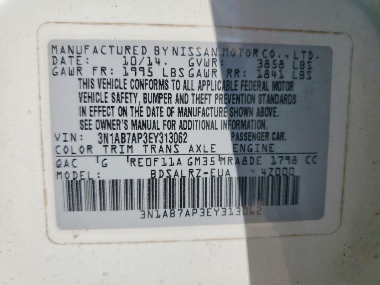2014 Nissan Sentra sr