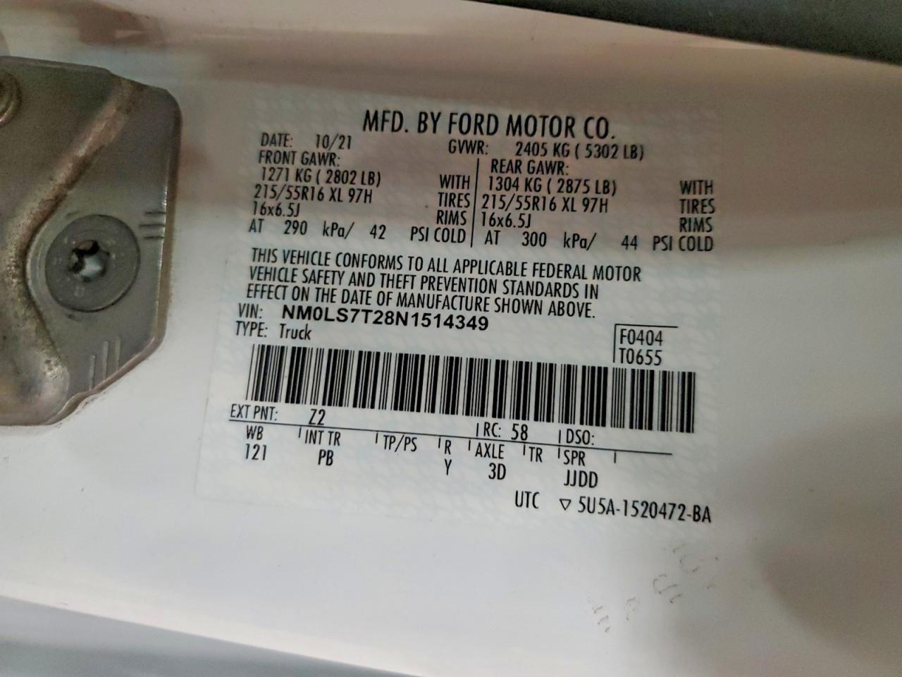 2022 Ford Transit Connect Delivery Van