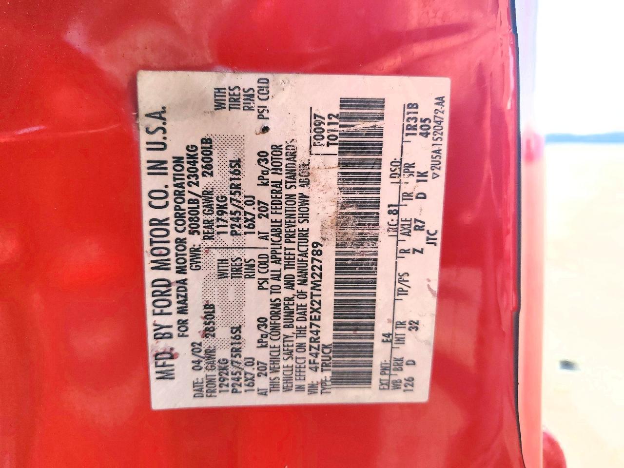 2002 Mazda B4000 cab Plus